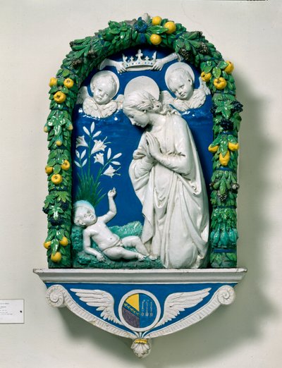 The Adoration of the Virgin (The Madonna of the Lillies) by Andrea Della Robbia